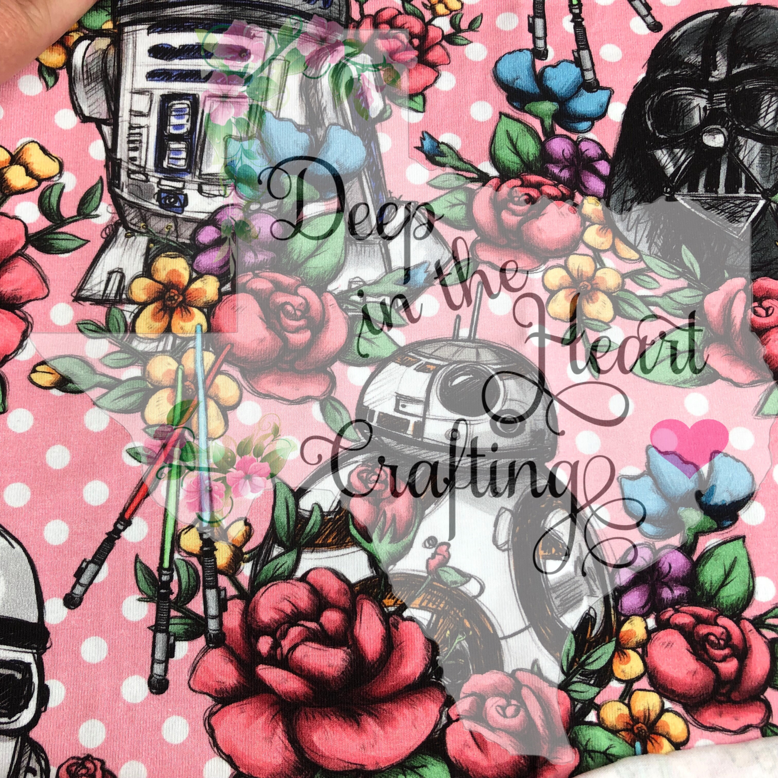 floral star wars fabric